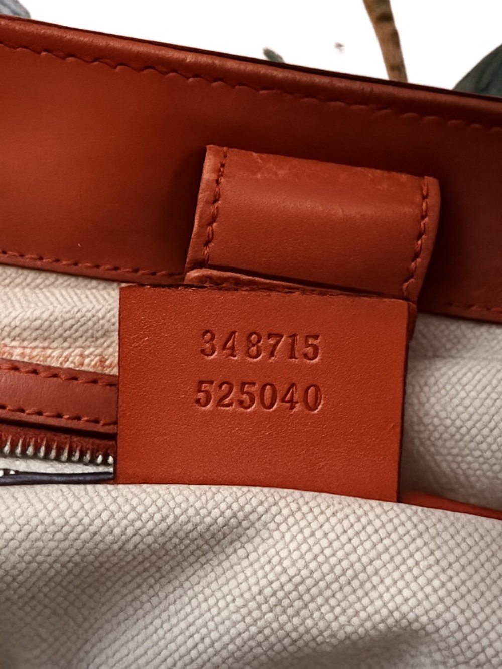 Gucci Blue Denim Tote with Orange Leather Trim - Picture 11 of 14